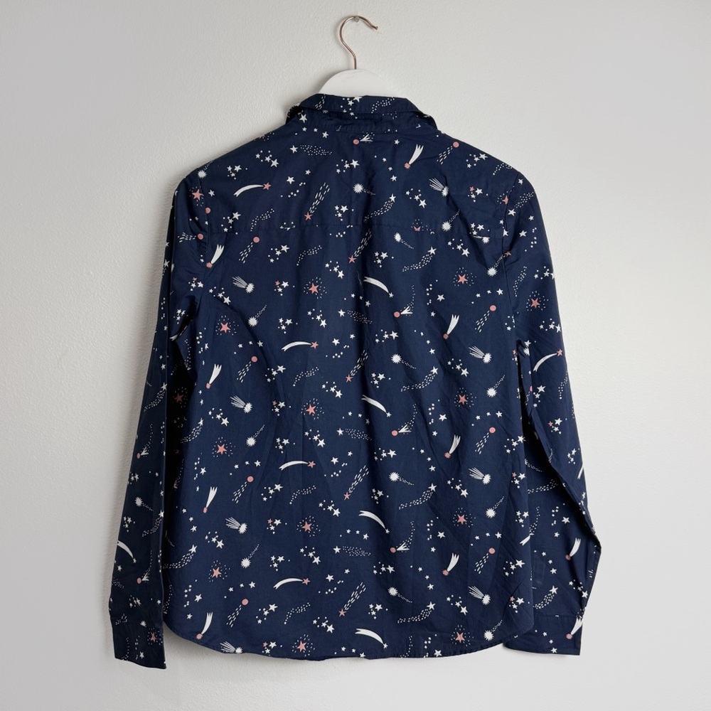 BODEN The Classic Shirt Button Down Top Navy Cosmic Shooting Star Print (10 US) - Picture 4 of 8